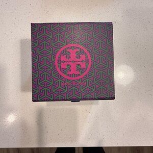 Tory Burch Magenta, Plum, and Green Patterned Jewelry / Accessories Box